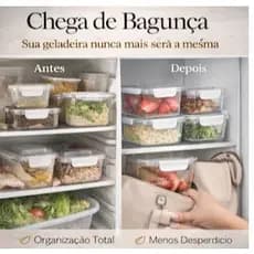 Conjunto 3 Potes Herméticos Retangulares Tampa Vedação Silicone Organizador Alimentos 🏠