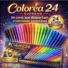Conjunto Canetinhas Coloridas 24 Cores Vibrantes Alta Qualidade Ideal Desenho Pintura Escola Escritório