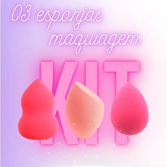 kit 03 Esponja Maquiagem 360 Oval Chanfrada