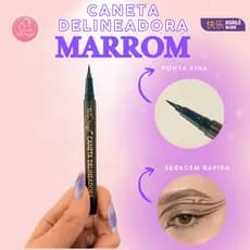 Caneta Delineadora Marrom Choco Eyes Ponta Fina Belle Angel