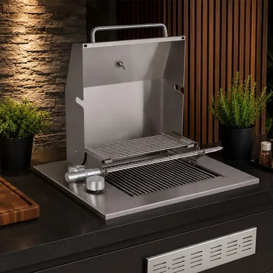 Churrasqueira Grill de Embutir a Gás com Tampa Diamond Premium GLP Titan
