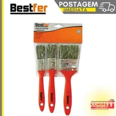 Kit 3 peças Pincel Trincha (BESTFER) para Pintura 3/4 - 1'' - 2''