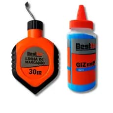 Gesseiro com Giz de Linha Azul + Linha de Marcação 30m – Marcador de Linha para Construção e Obra