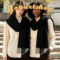 Cachecol Lenço Feminino e Masculino Preto Inverno Toque Suave com Franjas