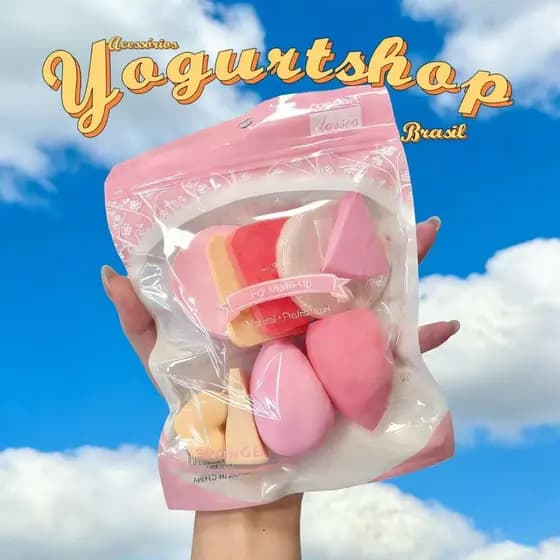 Kit 9 Esponja Para Maquiagem - Combo Com 9 Esponjas Coracao/Pó pressionado