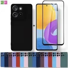 Kit Capinha + Película Moto G56 Capa Aveludada Motorola Anti Impacto Proteção Premium