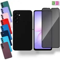 Película Privacidade Galaxy A17 + Capa Capinha Aveludada Anti Impacto Samsung Proteção Premium