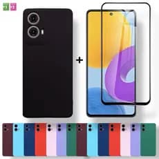 Kit Capa + Película Moto G34 Capinha Aveludada Anti Impacto Motorola Proteção Premium