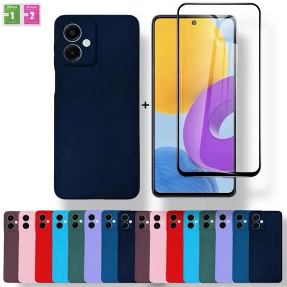 Kit Capinha + Película Moto G54 / G64 Motorola Capa Anti Impacto Premium Aveludada