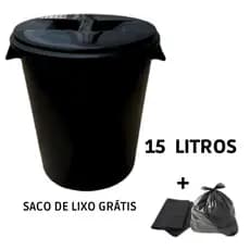 Cesto Lixeira para cozinha e banheiro com tampa fechada 15 litro