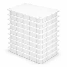 Kit 4 Caixa Bandeja Plastica Panificadora Fermentação Pizza Esfirra Pão Massa em geral - Branco