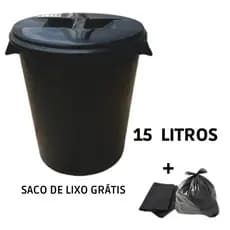 Cesto Lixeira para cozinha e banheiro com tampa fechada 15 litros