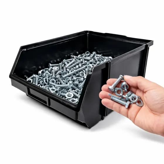 Kit 12 / 6 uni  Caixa Bin 7 Gaveta Gaveteiro Organizador Plástico Para Pratelheira Preto - Plasconex