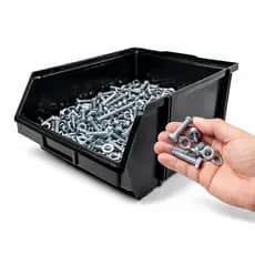 Kit 12 / 6 uni  Caixa Bin 7 Gaveta Gaveteiro Organizador Plástico Para Pratelheira Preto - Plasconex