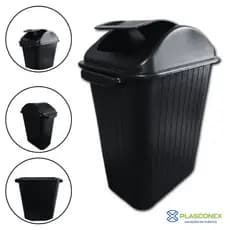 Lixeira 20 Litros Preta - P/ Cozinhas - Plasconex