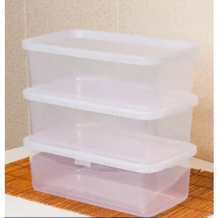 Kit 6 Potes Transparente 3L Retangular Mantimentos Presidio - Plasconex