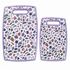 Kit 2 Tábuas De Corte Resistente Legumes Frutas e Carnes Estampadas 37/30cm