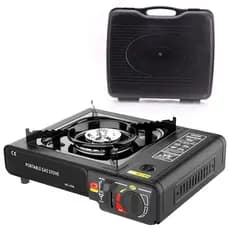 Fogareiro Fogão Portátil a Gás 1 Boca para Camping Viagem Churrasco com Maleta