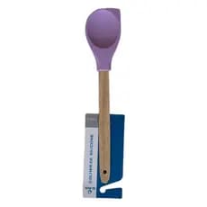 Colher Silicone Raspadora Cabo Madeira Cozinha Cores Sortida