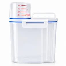 Pote Hermético 1,5L Porta Cereais Grãos Transparente Com Medidor 180ml