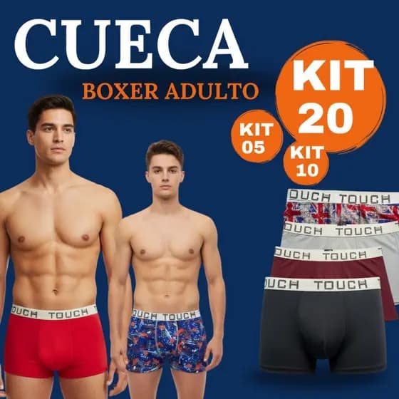 Kit 20, 10, 8 e 5 Cuecas Boxer Microfibra Masculino Adulto Sortido Forro 100% Algodão Atacado