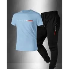 Conjunto camiseta e calça moletom masculino estampada Paris camisa várias cores