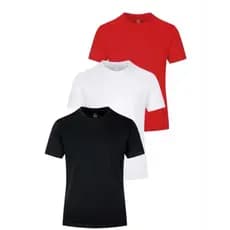 Kit 3 camisetas 100%algodao lisa unissex
