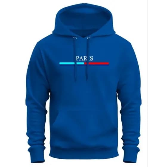 Blusa de moletom 100% ALGODÃO premium flanelado quentinho estampa paris azul/verm ENVIO RÁPIDO