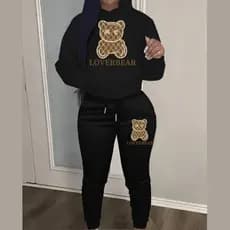 Moletom Com Calça Feminino Conjunto Delicado Inverno Lançamento Urso