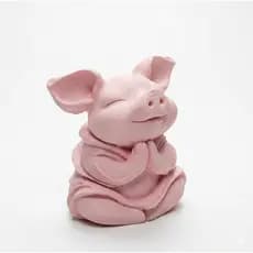 Porquinho Meditando Decorativo – Enfeite de Estante e Escritório Estilo Pinterest