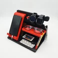 Suporte Organizador de Mesa de Cabeceira Minimalista – Base para Smartphone, Relógio e Itens Pessoais
