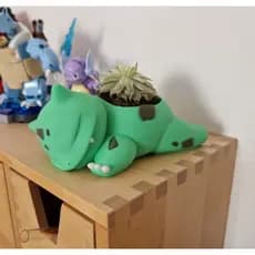 Vaso Bulbasaur Pokémon Planta Suculenta Arte de Fã Decoração Geek Gamer Presente