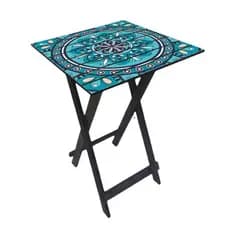 Mesa Rústica Quadrada Dobrável  Compacta e Versátil para Os Momentos de Lazer