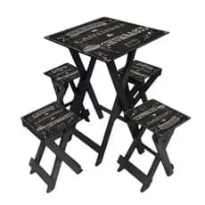 Mesa com 4 Bancos Estilo Gourmet Para Varandas, Área de churrasco e Lazer