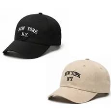 Kit 2 Bonés Ny New York Retro Basebol Aba Curva Masculino Feminino Regulagem Fitão Boné Ajustavel