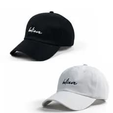 Kit 2 Bonés Believe Unissex Feminino Masculino Verão Praia Flores Dadhat Ajustável Tecido