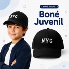 Boné NY NYC JUVENIL 4 a 14 Anos Aba Curva Ajustável New York Unissex Streetwear Tendência Jovem