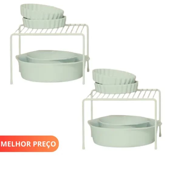 Kit Organizador Armário Cozinha Prateleira Aramado 2 un 22cm