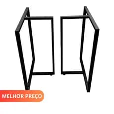 Pé de Mesa Estilo Industrial Modelo T 75x50 Moderna 2 Peças