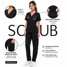 Pijama Cirúrgico Hospitalar Scrub Moda Para Profissionais da Saúde Tendência