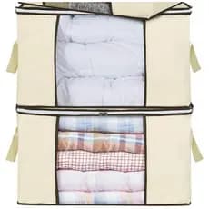 Organizador Multiuso Caixa Organizadora De Guarda Roupa Flexivel Com Ziper Grande 60x45x30cm Organizadores de Guarda-Roupas