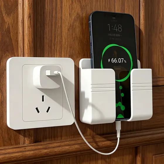Prático Suporte Controle Remoto Branco - Ideal para Quartos e Escritórios
