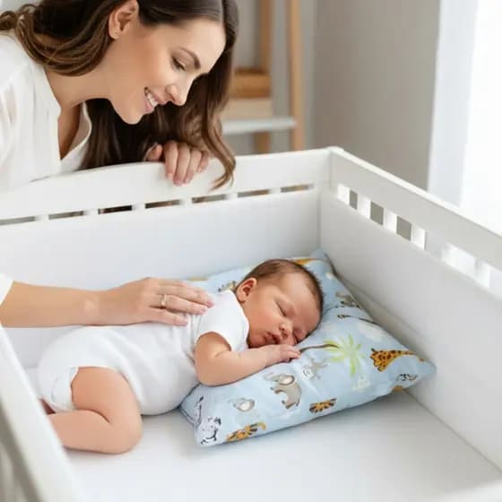 TRAVESSEIRO PARA BEBÊ INFANTIL IDEAL PARA BERÇO E CARRINHO 100% ALGODÃO COM SILICONE PURO SFARI AZUL