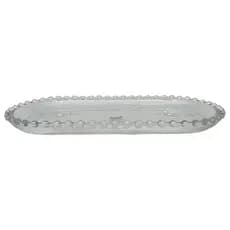 Travessa Bandeja Oval Cristal Pearl Bolinhas Wolff 30x15 cm