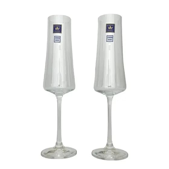 Jogo de 02 Taças para Champanhe Cristal Bohemia 210ml Xtra