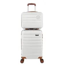 Kit Mala de Bordo Viagem Avião 10kg Pequena ANAC 55x35x23cm 4 Rodinhas 360 com Frasqueira de Mão ABS
