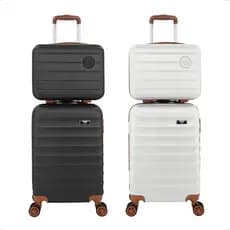 Kit Conjunto 2 Malas De Viagem + 2 Frasqueiras de Bordo ANAC Para Levar na Cabine