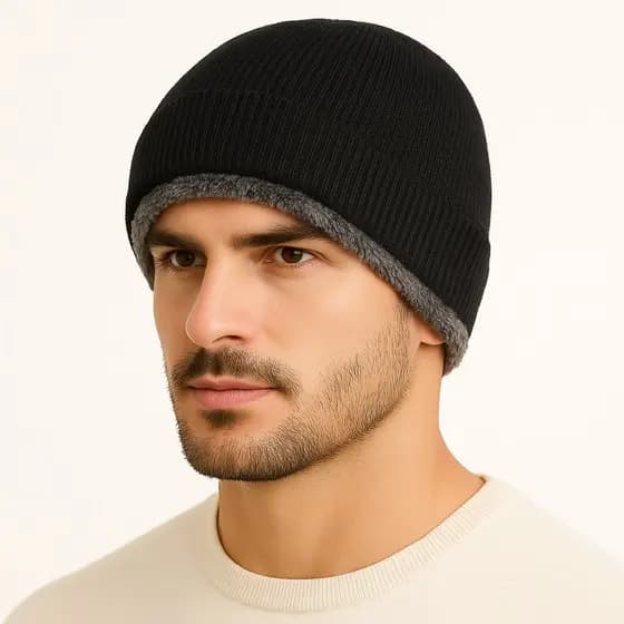 Touca Forrada Inverno Unissex Térmica Proteção Frio Intenso Plush Lã Macia