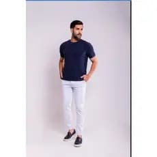 Calça Branca Profissional Masculina – Sarja Alfaiataria com Elastano Saúde 30 ao 48
