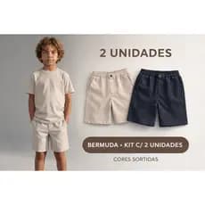 Kit Bermudas Infantis diversos, tecidos Algodão e Elastano Menino Social